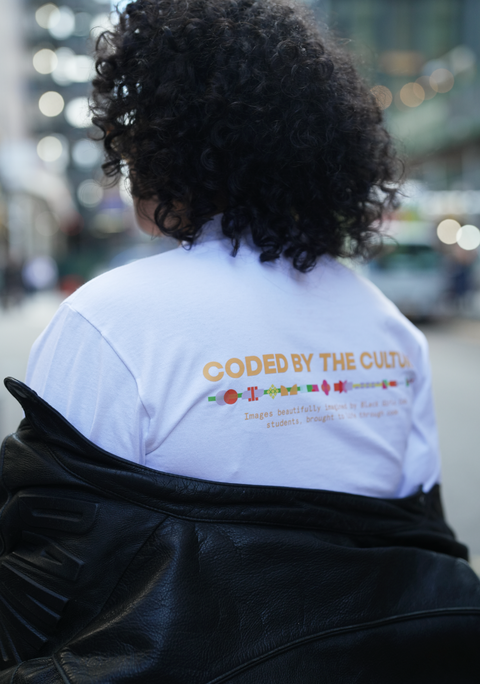 Coded By The Culture" Mosaic Longsleeve Tee - Whiteout