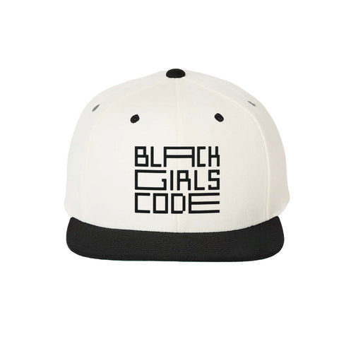 Flat Brim Logo Hat - White/Black